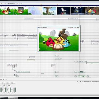 Angry Birds -pelin ääntä ja musiikkia viilataan kuntoon Acid Pro -softassa.  